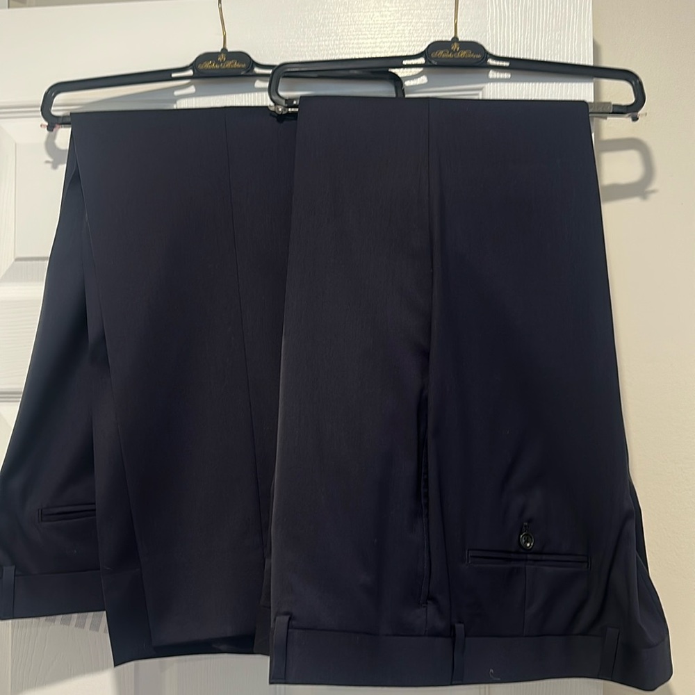 Men’s Brook Brothers Madison Fit Dress Pant, 2 Pairs, Navy Blue, W40/L32